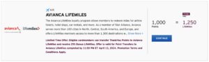 Citi ThankYou transfer bonus to Avianca LifeMiles details
